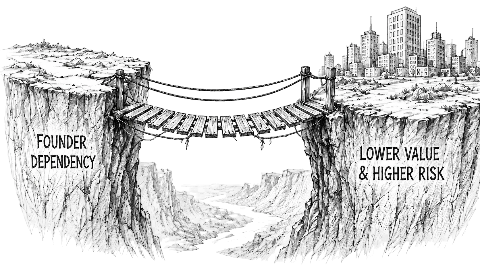 Founder dependency bridge to lower value and higher risk